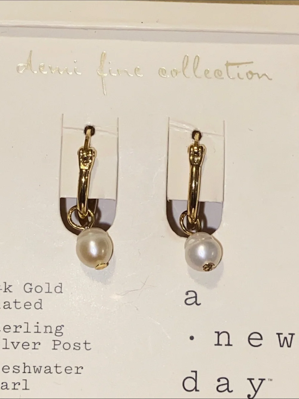 a new day Gold-Tone Freshwater Pearl Drop Earrings